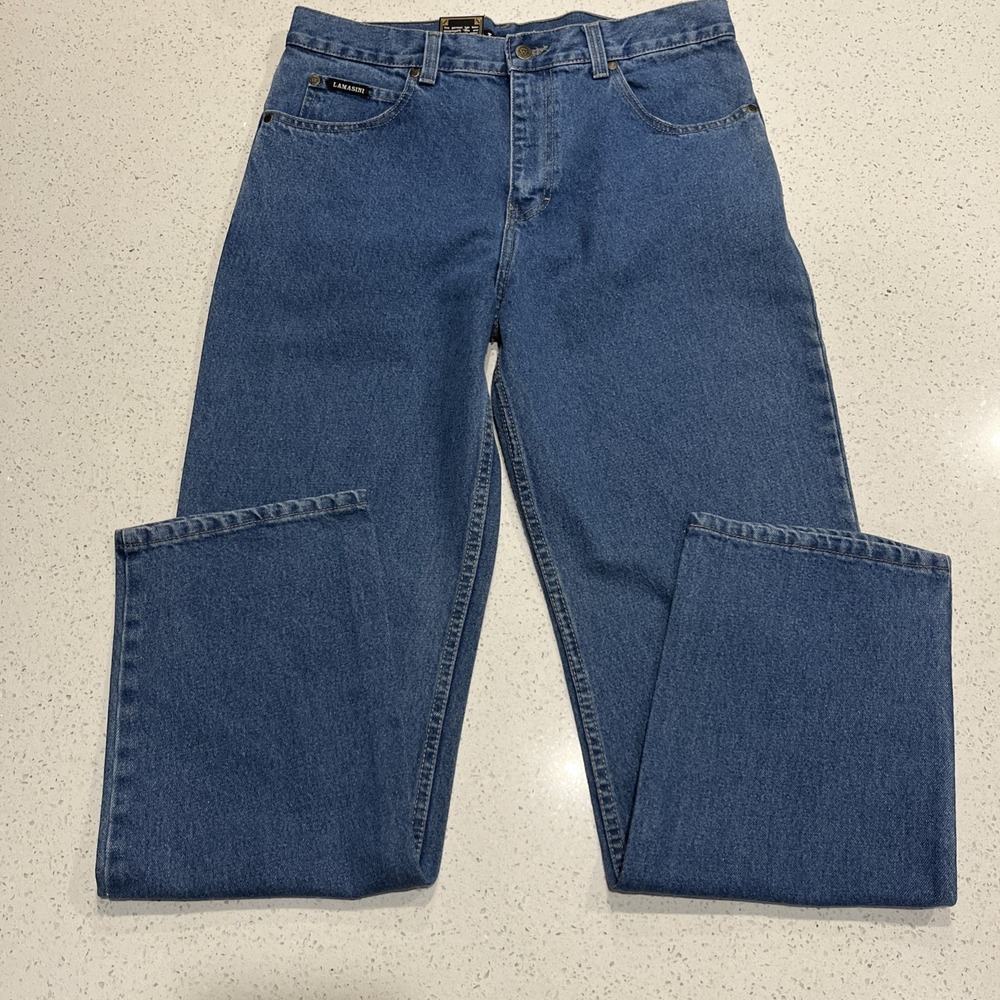 Lamasini Jeans Mens 34x32 Straight Fit Designed In Italy NWT